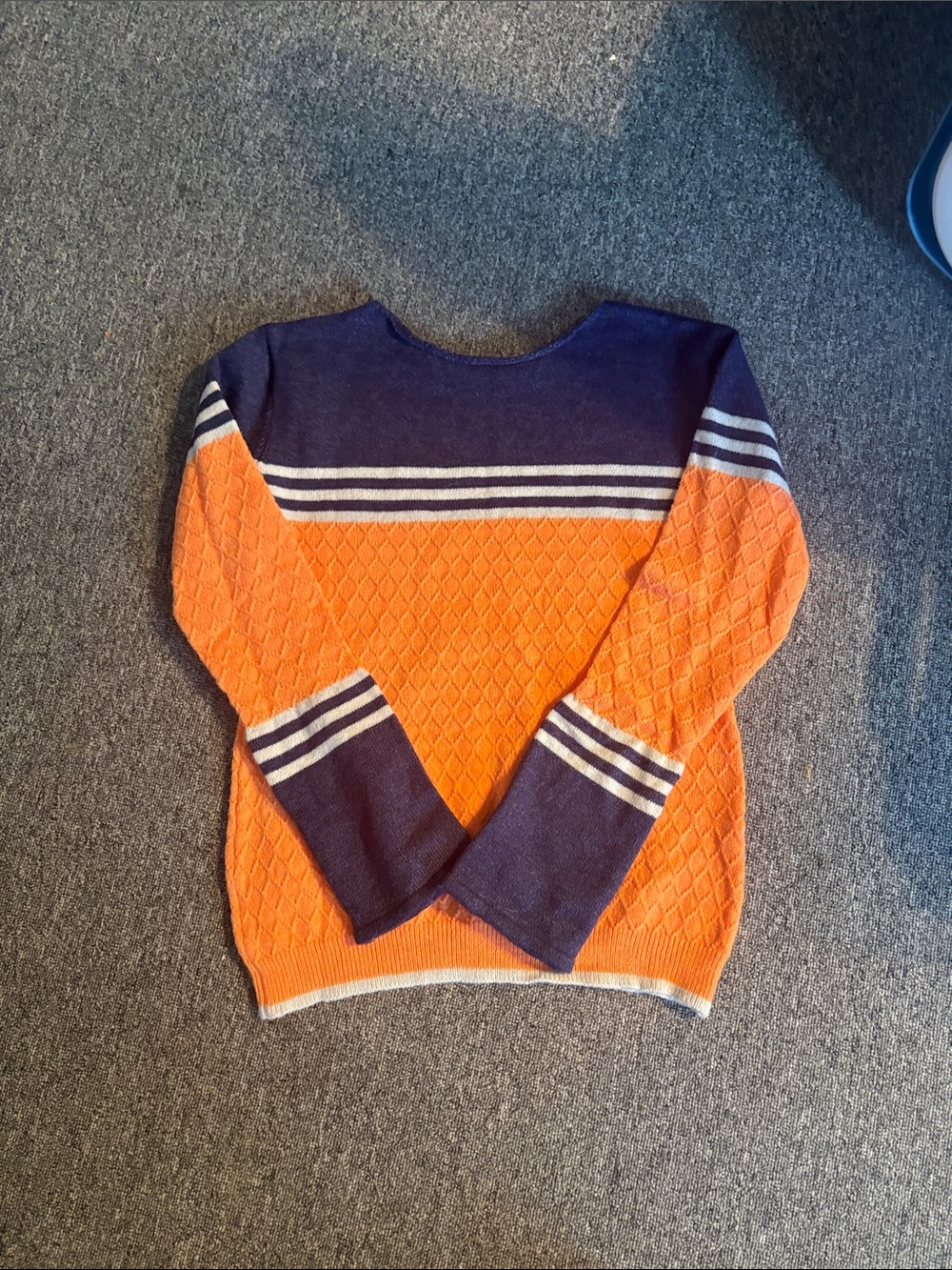 Women's Orange and Purple Striped Knit Sweater
